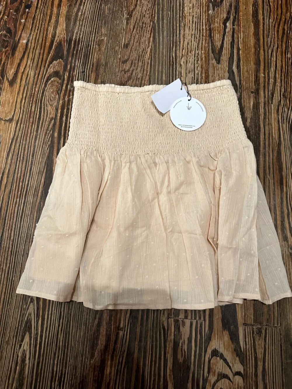 Lost + Wander Blush Tiered Dot Mini Skirt